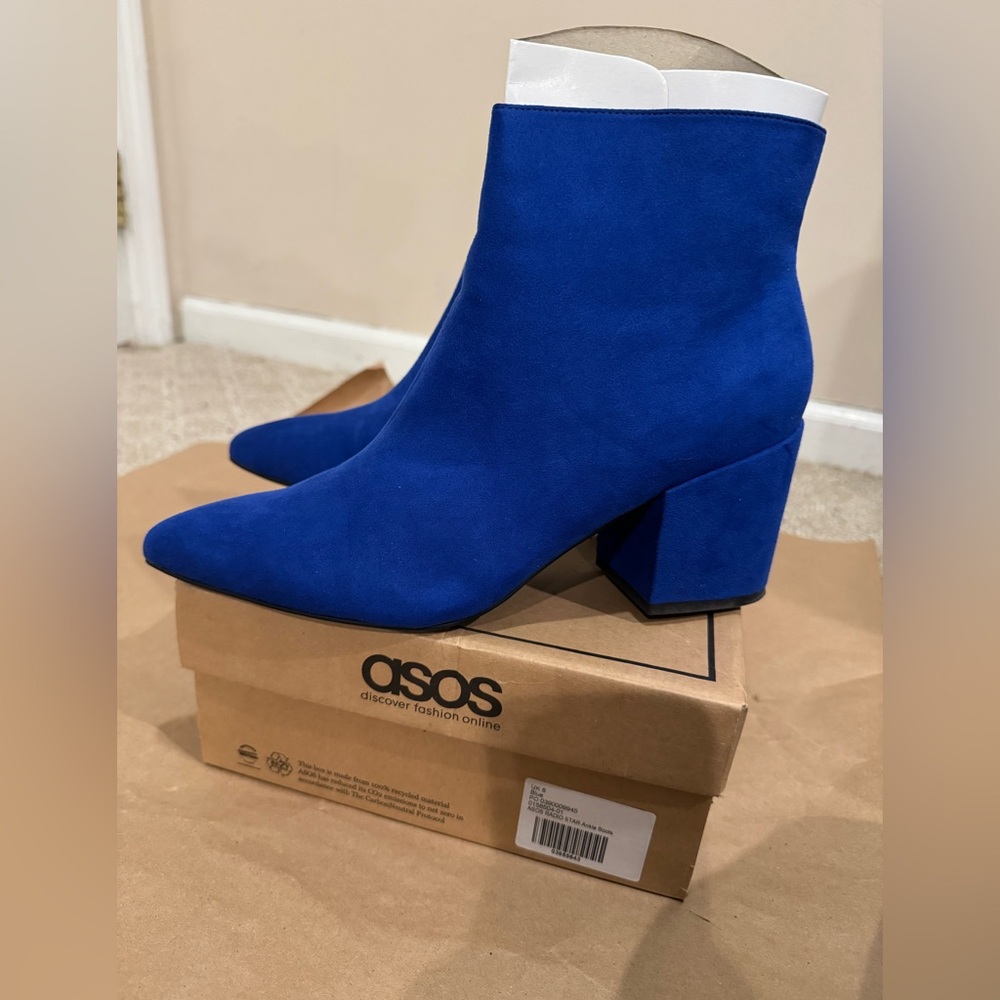 ASOS Vibrant Blue Suede Boots